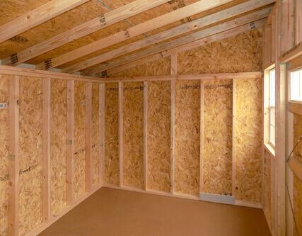 Single Slope Shed Inside View